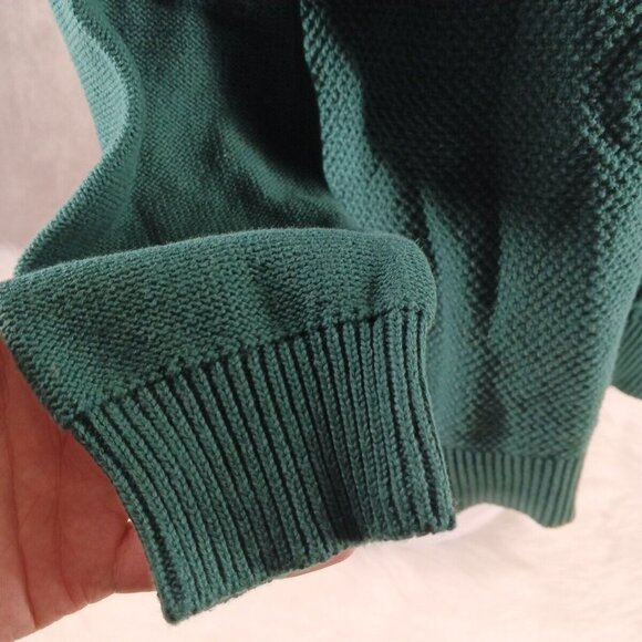 NWT KAREN SCOTT Fall Textured Sweater M(8-10) Pullover Green V-neck 100%Cotton - Picture 9 of 15